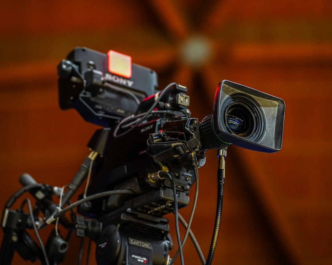 Professional video production setup in broadcast studio
